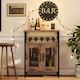 image 7 of COSTWAY Wine Cabinet Sideboard Kitchen Storage Cabinet N/A