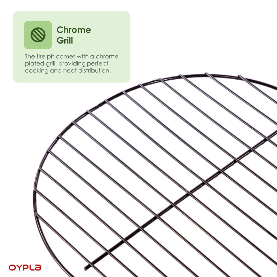 image 1 of Oypla 54cm Portable Folding Firepit Outdoor Garden Patio Heater BBQ Barbecue Grill