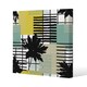 image 1 of Geometric Shape & Leaf Print in Yellow & Green (Canvas Print) 127 x 127 x 4cm