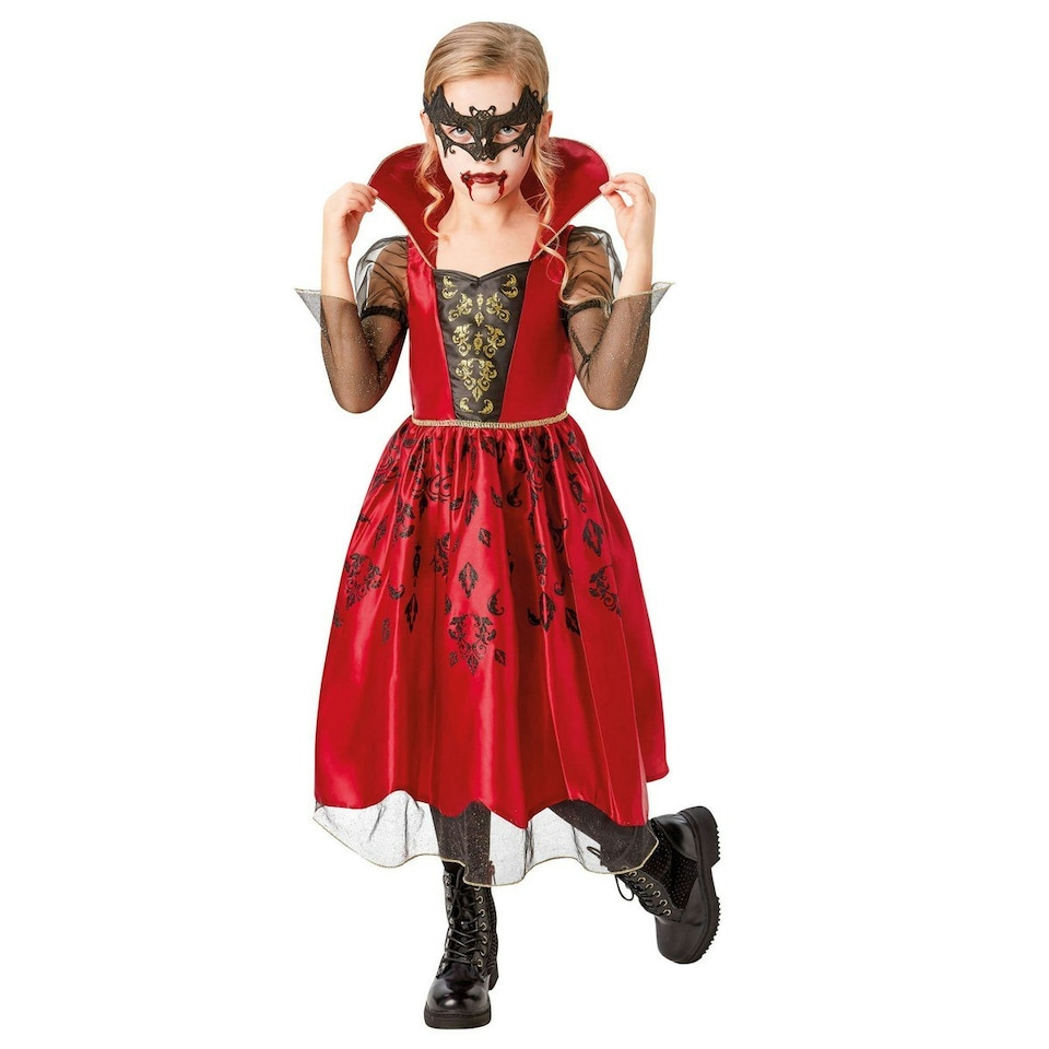 Rubies Girls Deluxe Vampiress Costume Dress - Red/Black - 7-8 Years 7