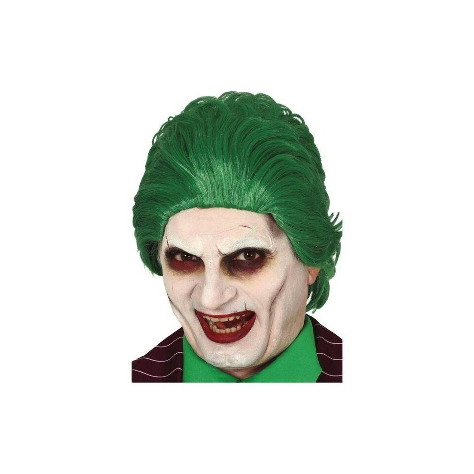 image 1 of Fiesta Guirca The Jokester Short Wig Fancy Dress Green | Green | 1