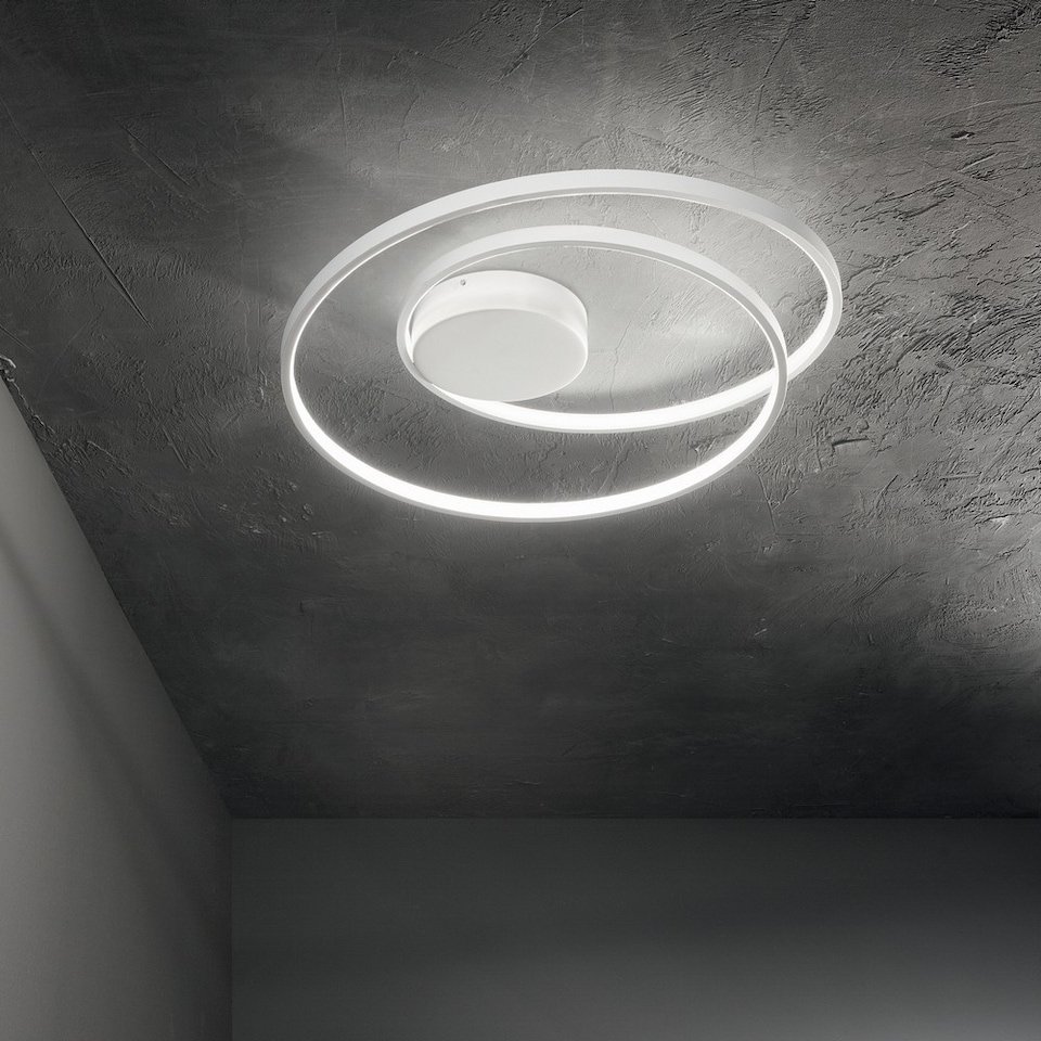 image 1 of Oz LED Decorative Swirl Integrated LED Semi Flush Light Black, 3000K