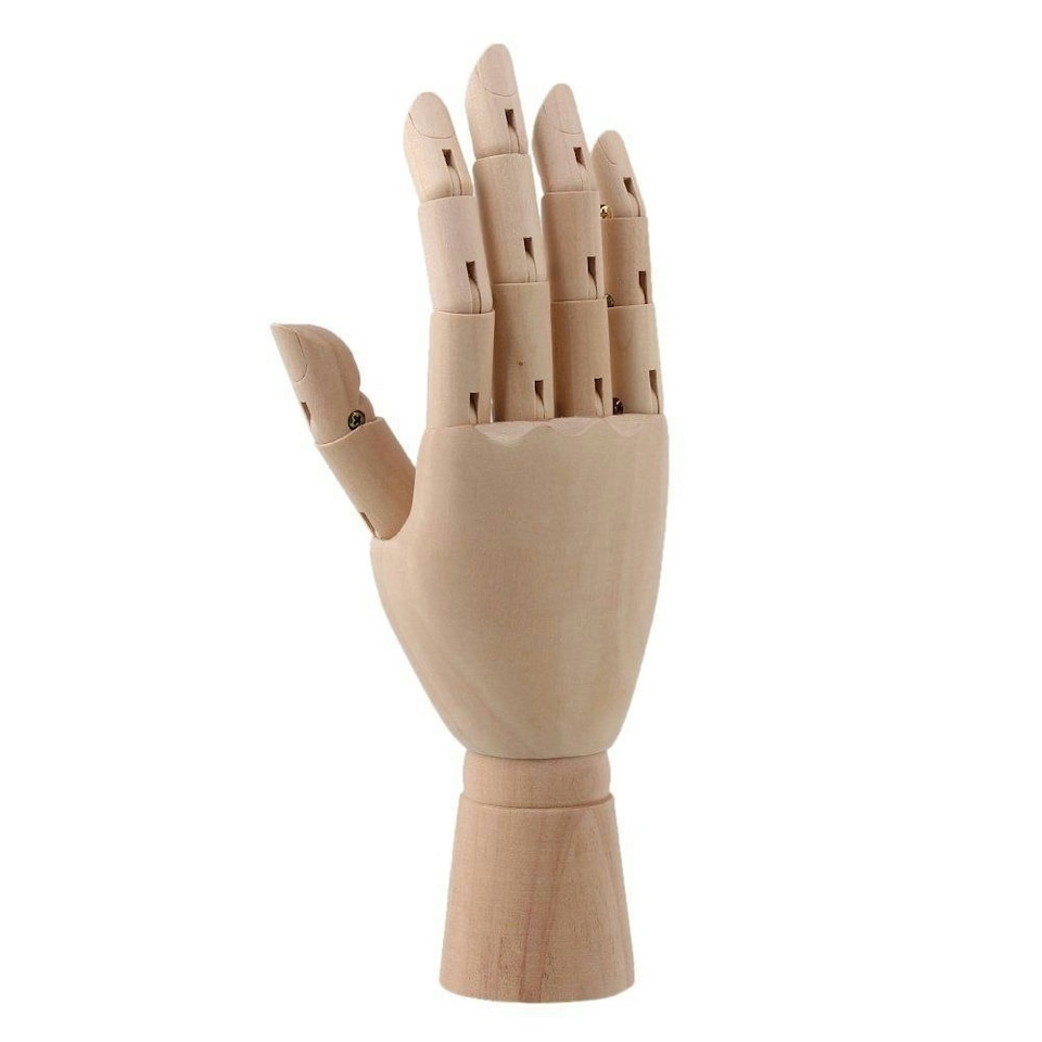 image 1 of Small Wooden Right Hand Manikin 18cm (7")