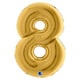 image 1 of Metallic Gold Number 8 Giant Foil Helium Balloon 102cm / 40 in