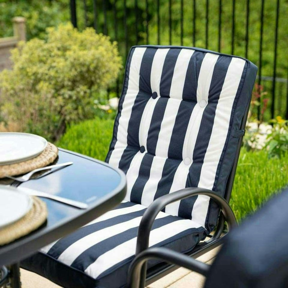 image 1 of Hectare 6 Seater Reclining Leisure Set with Parasol and Side Table Navy
