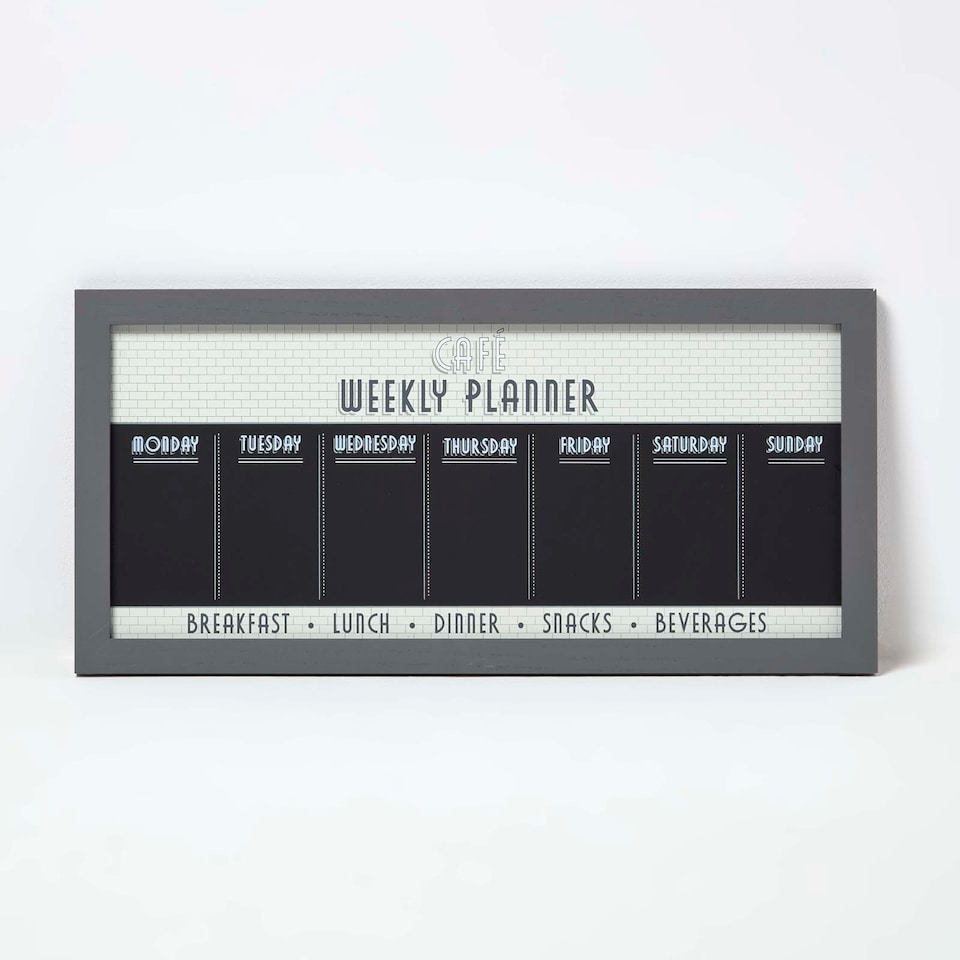 image 1 of Homescapes Café Weekly Planner Chalkboard