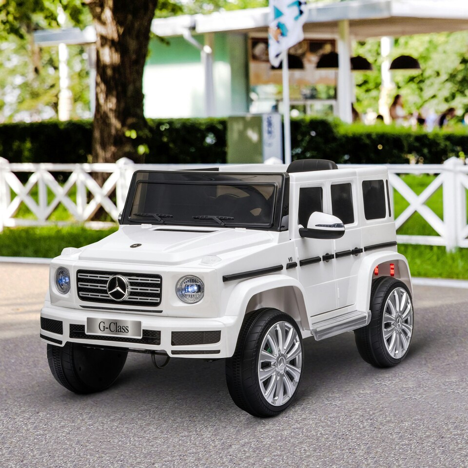 image 1 of HOMCOM Mercedes Benz G500 12V Kids Electric Ride On Car w/ Remote Control White
