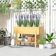 image 2 of Outsunny Wooden Raised Bed w/ Bed Liner, Storage Shelf