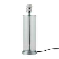 Aura - Chrome with Glass Column Table Lamp Base Chrome | Clear