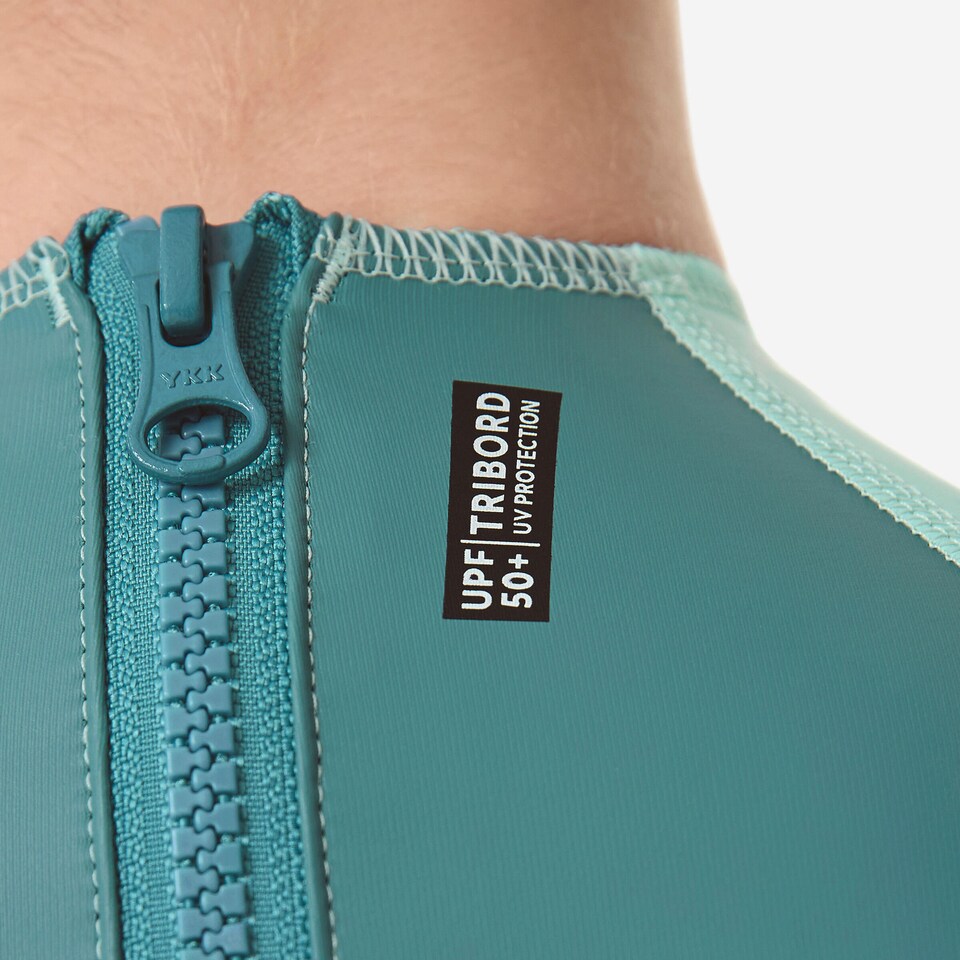 image 1 of Decathlon Baby UV-Protection Wetsuit Green With Savannah Print