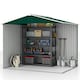 image 6 of Outsunny 8 x 6ft Garden Storage Shed with Double Sliding Door Outdoor Green