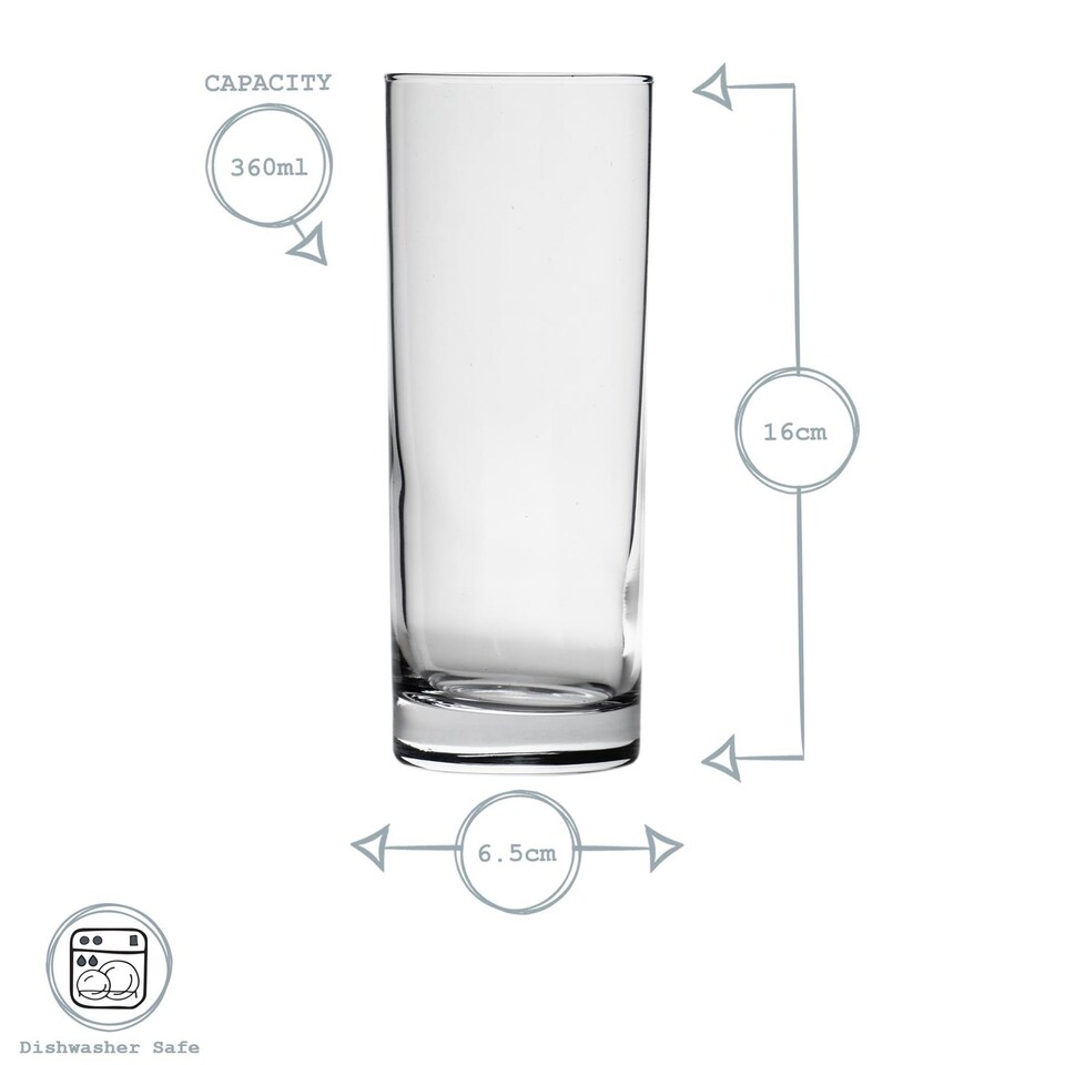 image 1 of Argon Tableware Classic Highball Glasses - 360ml - Pack of 12 | Clear | Clear