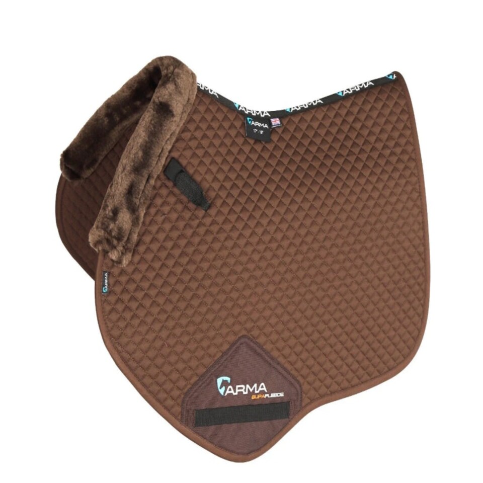 image 1 of Shires Performance Supafleece Jump Saddlecloth Brown | Size: Full
Colour: Brown