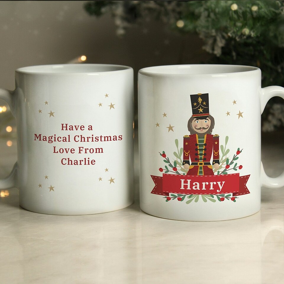 image 1 of Personalised Christmas Nutcracker Mug White