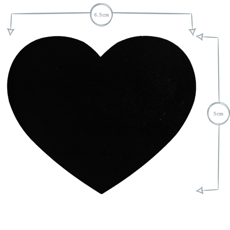 image 1 of Nicola Spring Heart Glass Storage Jar Labels - 6.5 x 5cm - Black - Pack of 6