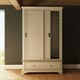 image 5 of Faire 120cm Sliding Combination Wardrobe in Putty with Oak Top Grey