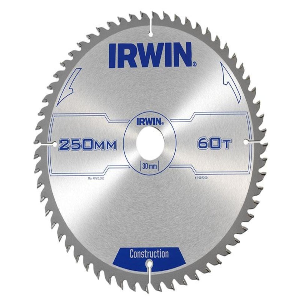 IRWIN General Purpose Table & Mitre Saw Blade 250 X 30Mm X 60T Atb