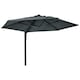 image 1 of Outsunny Wall-Mounted Parasol Patio Umbrella with Hand Dark Grey