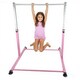 image 6 of Gymnastics Horizontal Kip Bar Home Gym Adjustable Height For Children Kids Pink