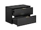image 1 of Bathroom Cabinets Furniture Set Wall Hung 800mm Vanity Unit with Countertop and Tall Storage Cabinet Black Ribbed Fluted Adel