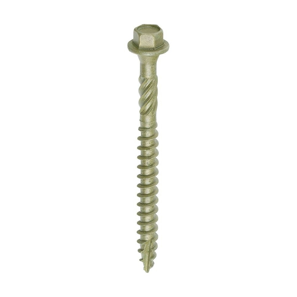 image 1 of Timco - Timber Frame Construction & Landscaping Screws - Hex - Exterior - Green Organic (Size 6.7 x 75 - 50 Pieces)