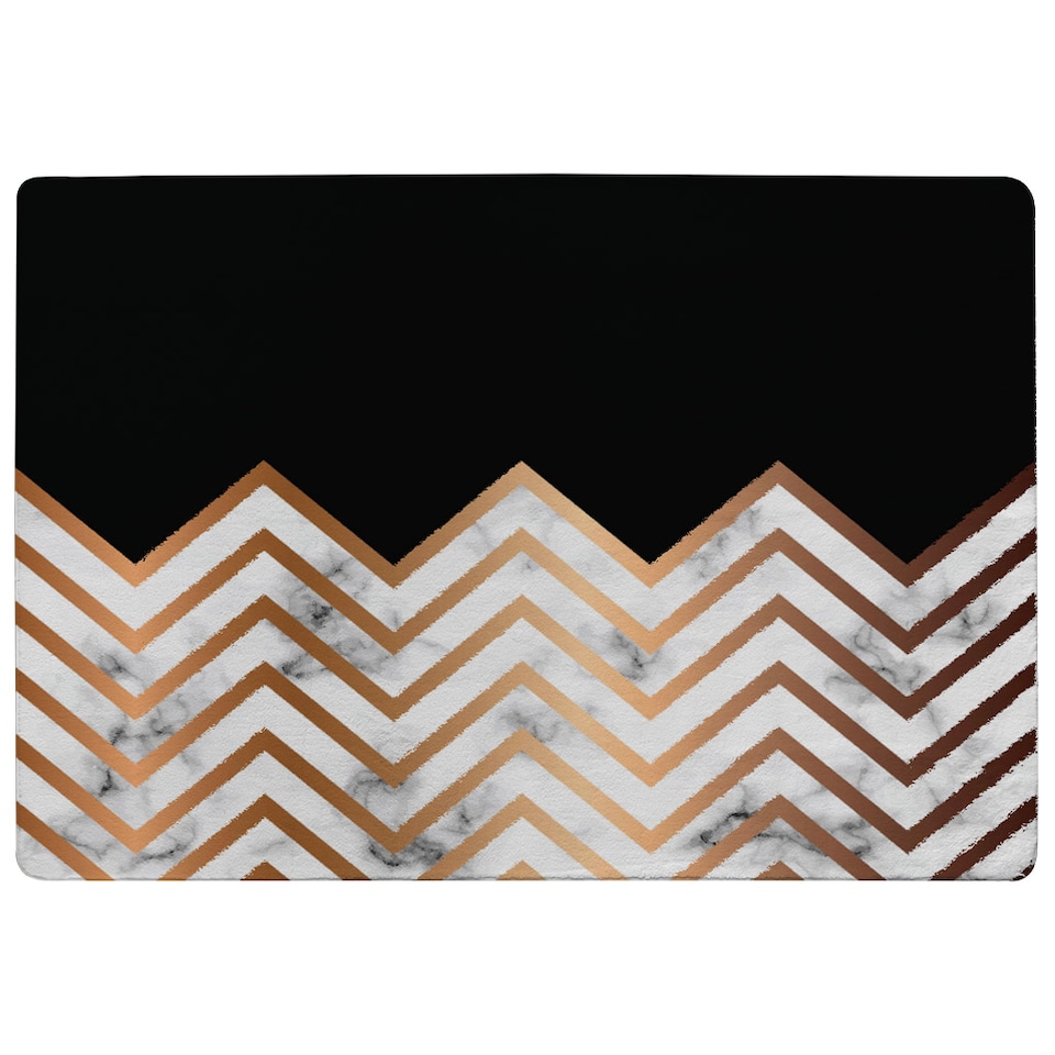 image 1 of Marble Zig Zag Pattern Rug | Multi