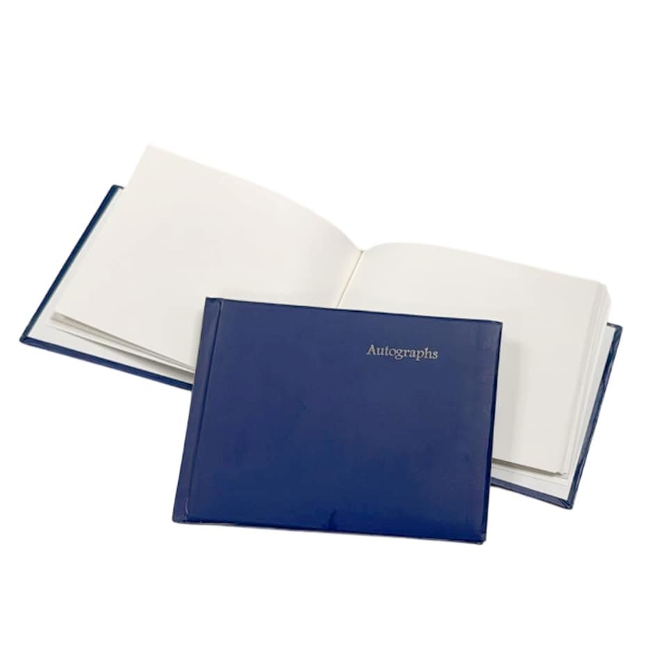 image 1 of 100 Pages Navy Blue Autograph Book - School Leavers Signature, End of Term Memory Book | Blue | Navy Blue