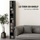 image 4 of HOMCOM 204 CD Storage Tower Tall Bookcase Bookshelf with 12 Cubes