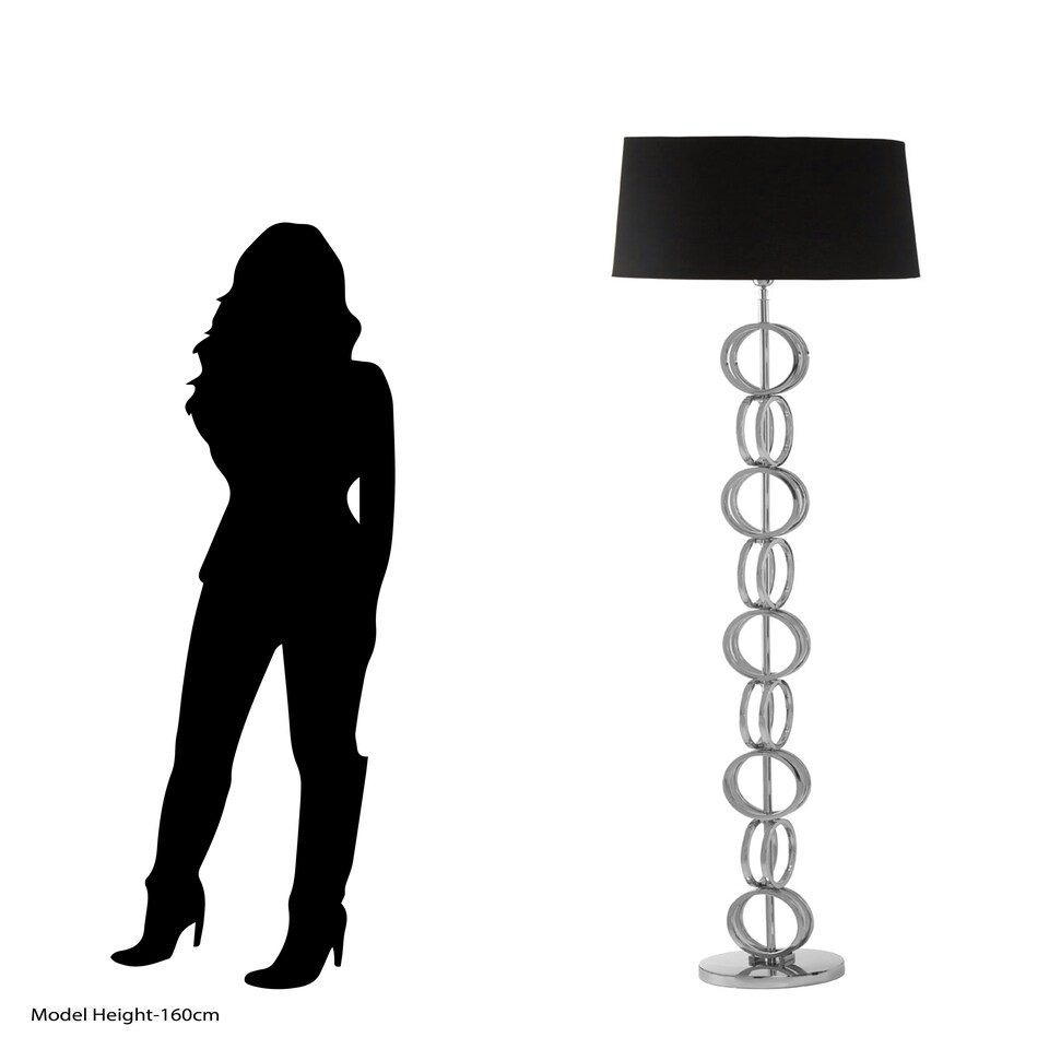 image 1 of Interiors by Premier Floor Lamp with Multi Ring Base Black