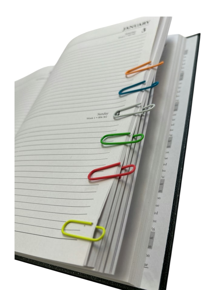 image 1 of Pack of 100 Assorted Coloured 28mm Paper Clips in Hang Pack