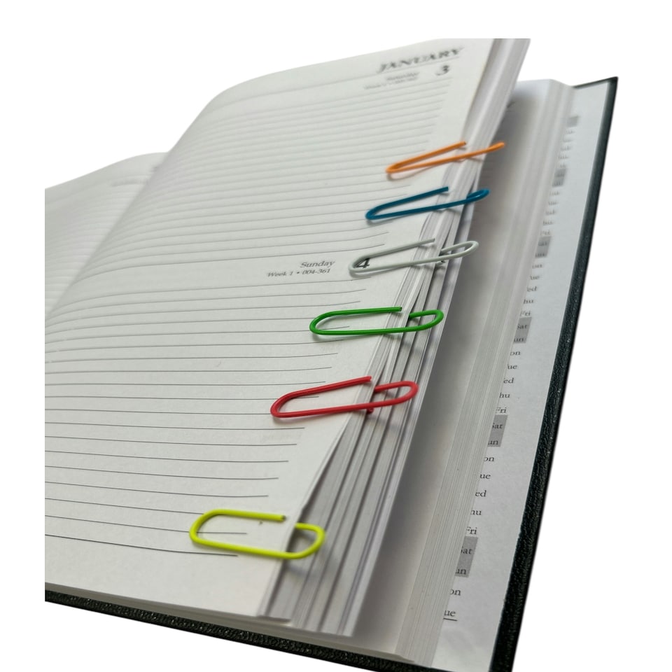 image 1 of Pack of 100 Assorted Coloured 28mm Paper Clips in Hang Pack