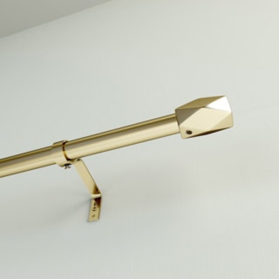 image 1 of 16 - 19mm Gold Tetra Eyelet Metal Curtain Pole 120 - 210cm Gold | Gold