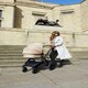 image 2 of Stomp Luxe 2-in-1 Pram – Birth to Approx. 4 Years, Foldable, All-Terrain, Rain Cover, Footmuff, Puncture-Proof Wheels & More (Black/Desert/Tan)
