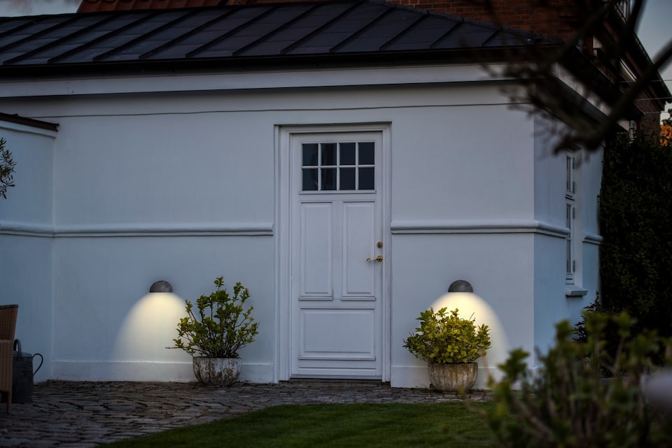 image 1 of Nordlux Scorpius Outdoor Wall Light Silver Galvanized steel Solar E27 Sensor Coastal/Marine Safe - Mains Powered, IP33