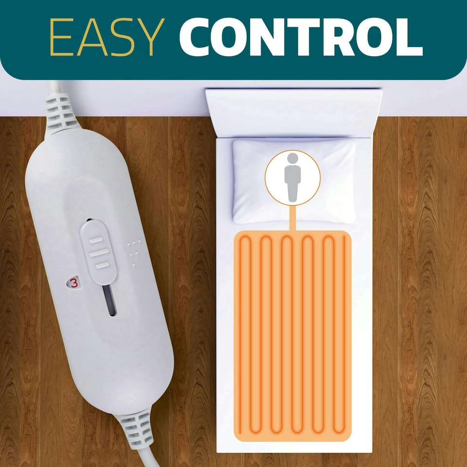 image 1 of Dreamcatcher Single Electric Under Blanket Heated Fitted Cover Single Control