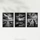 image 5 of Set of 3 Clouds Black White Photographs Dramatic Coastal Landscapes Wall Art Print A4