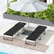 image 6 of Outsunny 2 Pcs Folding Beach Chair Chaise Lounge 4 Adjustable Positions, Black