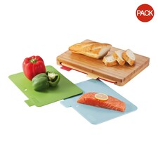 XD Collection Bamboo Chopping Board (Pack of 4) - Brown - One Size | Brown