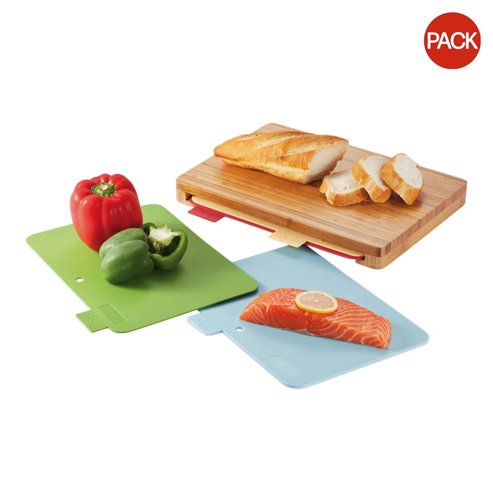 image 1 of XD Collection Bamboo Chopping Board (Pack of 4) - Brown - One Size | Brown