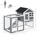 image 2 of PawHut Rabbit Hutch, Bunny Cage Outdoor Wooden House w/Tray & Ramp, Grey