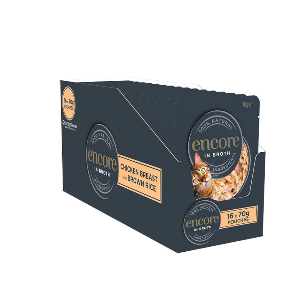image 1 of Encore Cat Pouch Chicken and Brown Rice - 70g (Pack of 16)