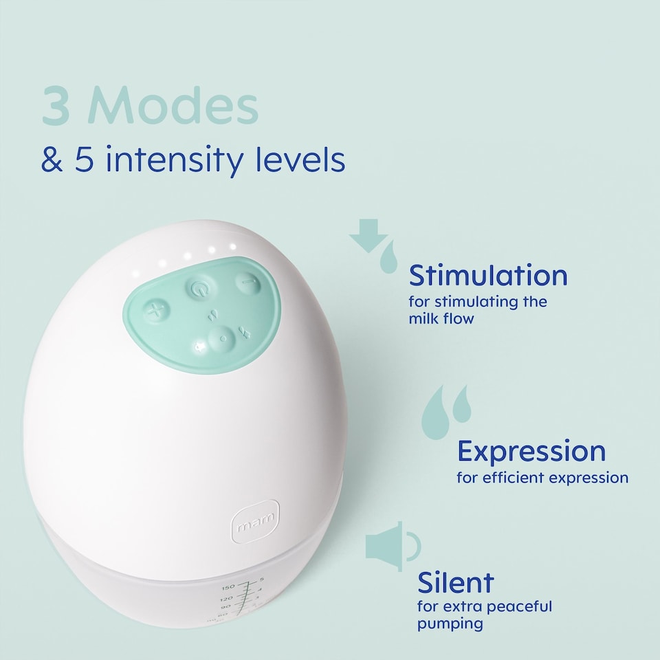 image 1 of MAM Move Double Wearable Breast Pump with 3 Modes and Silent Breast Milk Pump