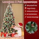 image 7 of COSTWAY 6.5FT Pre-lit Christmas Tree Artificial Hinged Xmas Tree with 909 Branch Tips