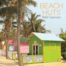 Beach Huts 2026 Wall Calendar, Gift