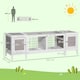 image 4 of PawHut Rabbit Hutch, Guinea Pig Cage w/ Slide Out Tray & Bunny Run, Grey