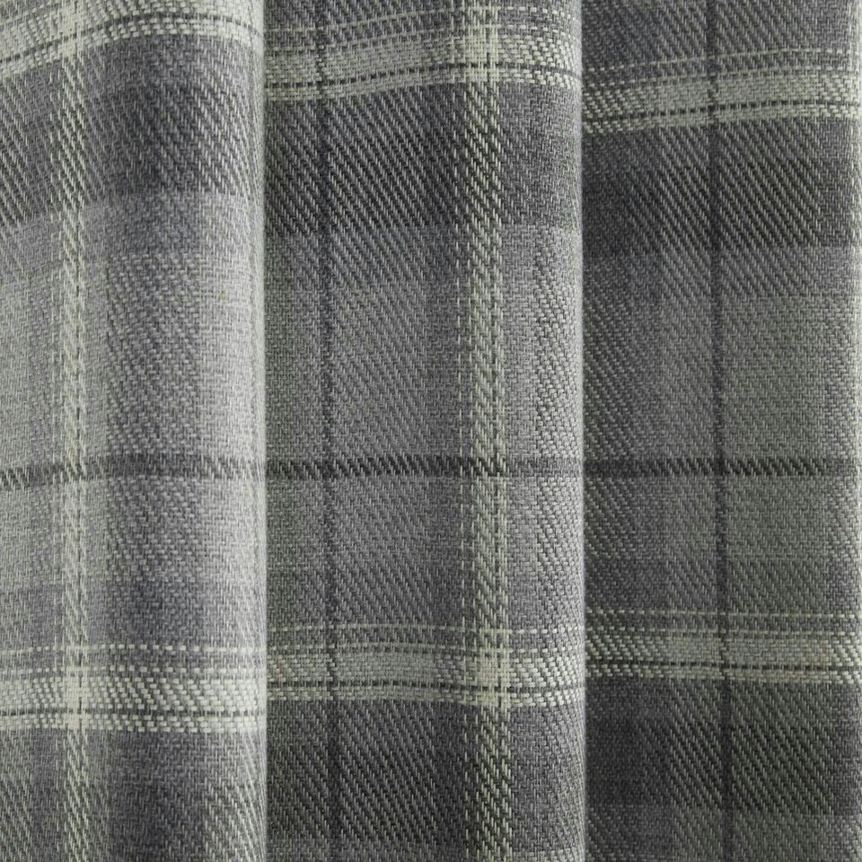 image 1 of Carnoustie Eyelet Blackout Curtains - Grey - 117cm x 183cm