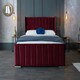 image 4 of Meriso Plush Maroon Super King Bed Frame - Maroon