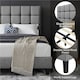image 6 of Yaheetech 135 cm W x 190 cm L Upholstered Bed Frame Light Grey