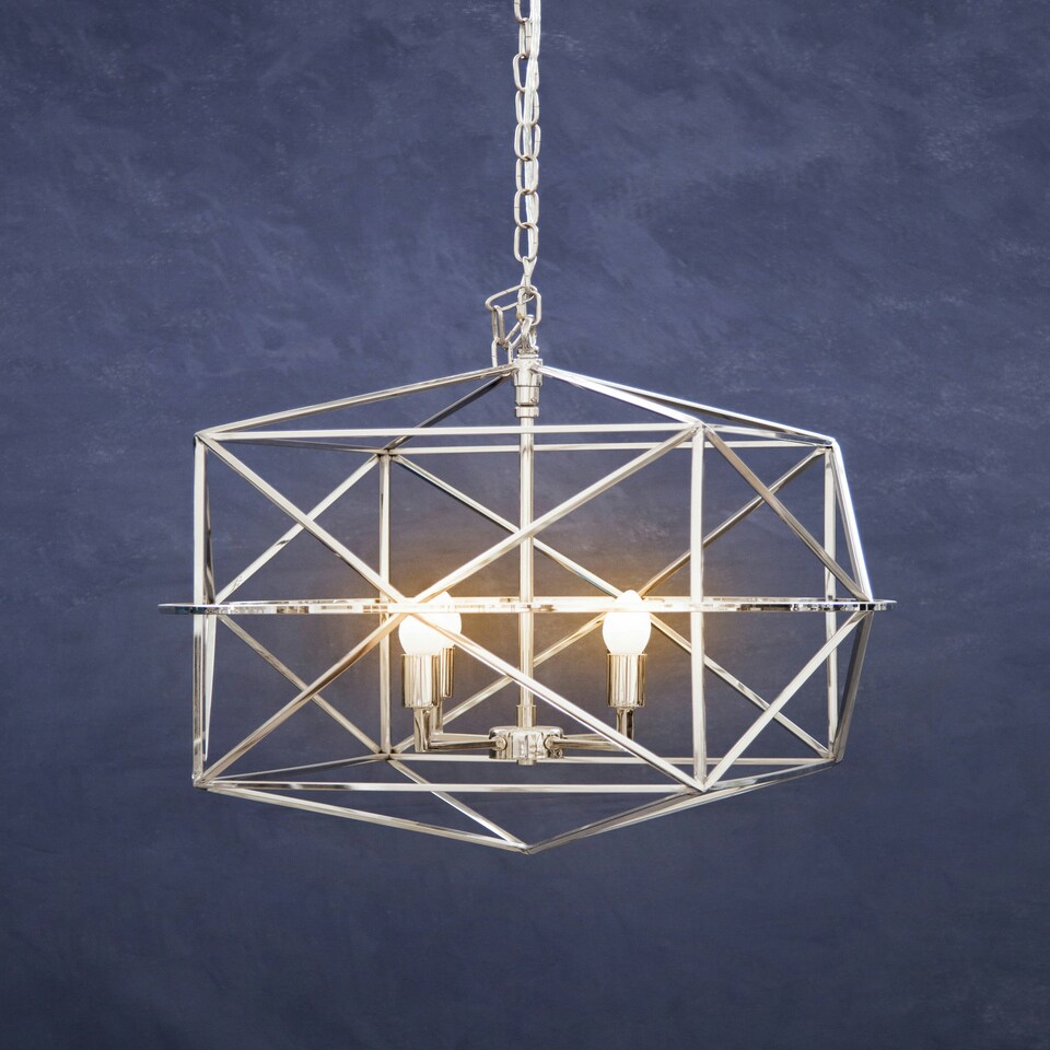 image 1 of Interiors by Premier Hexagonal Chandelier Silver