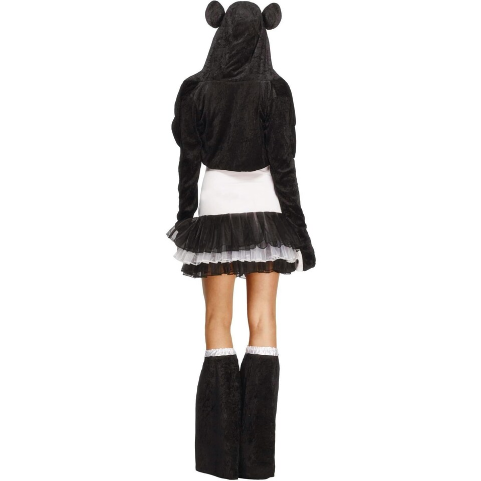 image 1 of Fever Womens/Ladies Panda Tutu Costume Set - Black/White - M M